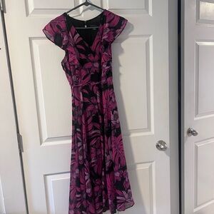 Tommy Hilfiger Black and Pink Floral Maxi Dress